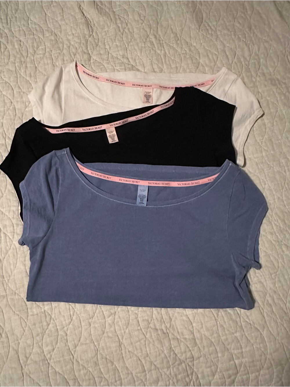 Victoria's Secret Cotton Scoop Neck Tee Set - Essential Basic T-Shirts